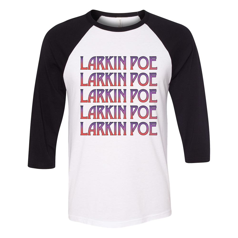 Larkin Poe Repeat Logo White Raglan